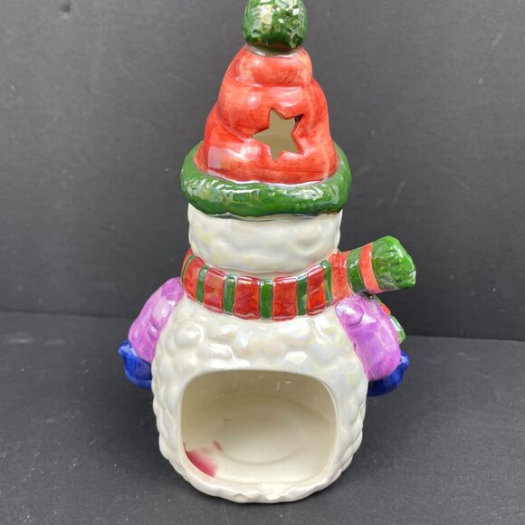 VTG Set of 2 Holiday Ceramic Santa & Snowman Candle Holders 7"-Max D. Drug, Inc - Picture 5 of 12